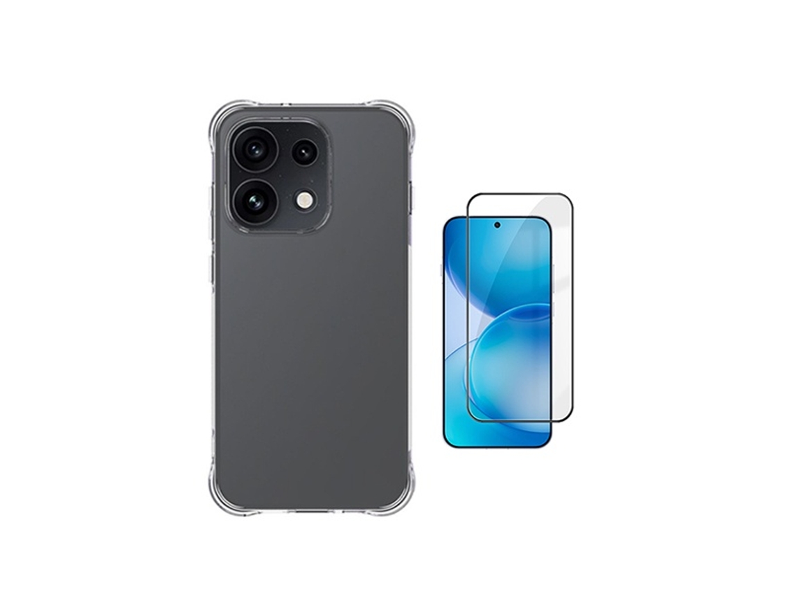 Kit Capa Super Proteção Película De Vidro Temperado Gorilasglass Gift4me Para Oppo Reno16 Fs 5g - Transparente
