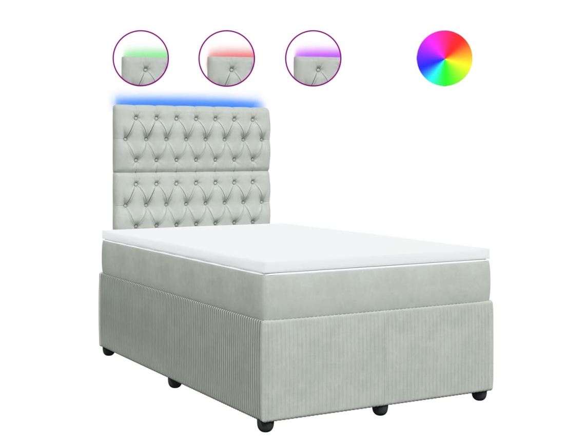 Box Spring Bed, Box Spring Beds Vidaxl Cinzeto Veludo (120 X 200 Cm)