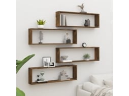 Vidaxl Prateleiras Cubo 4 Pcs 100x15x30 Deriv. Madeira Carvalho Fumado