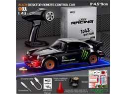 Amarelo 88rc 911 Rtr 1/43 2.4g 4wd Drift Giroscópio Liga Metálica Led Proporcional Alta Velocidade On road Brinquedo Meninos MDUG