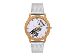 Reloj De Cuarzo Con Correa De Silicona Dial Redondo Numerales Romanos Unisex Plata