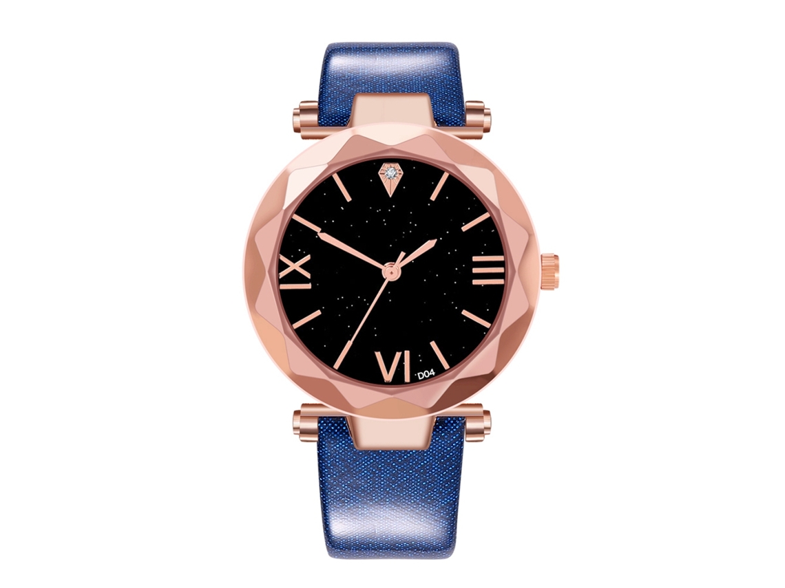 Reloj De Cuarzo Unisex Con Correa De Cuero Pu Para Parejas Estudiantes Zhoulianfa Azul