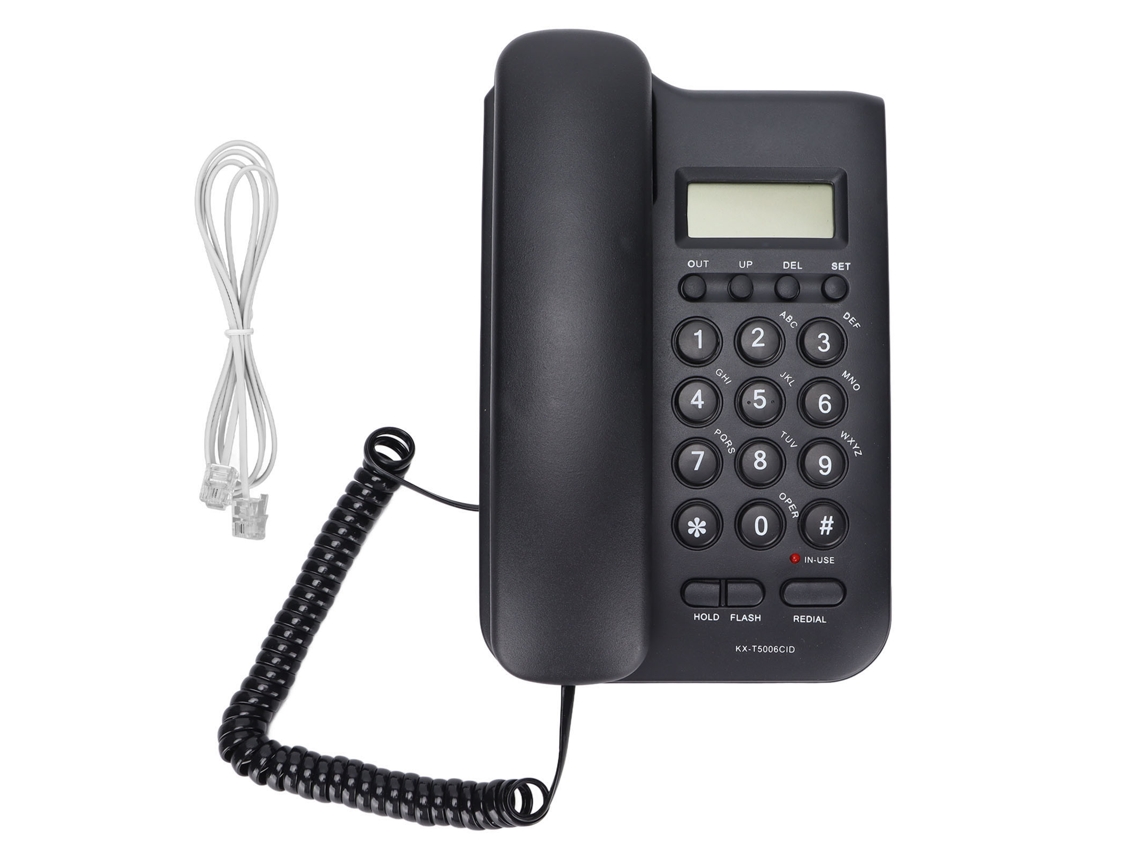 Aetheria telefone com Fio Semi Hands Free com Identificador de Chamadas Montável na Parede Sem Bateria Preto