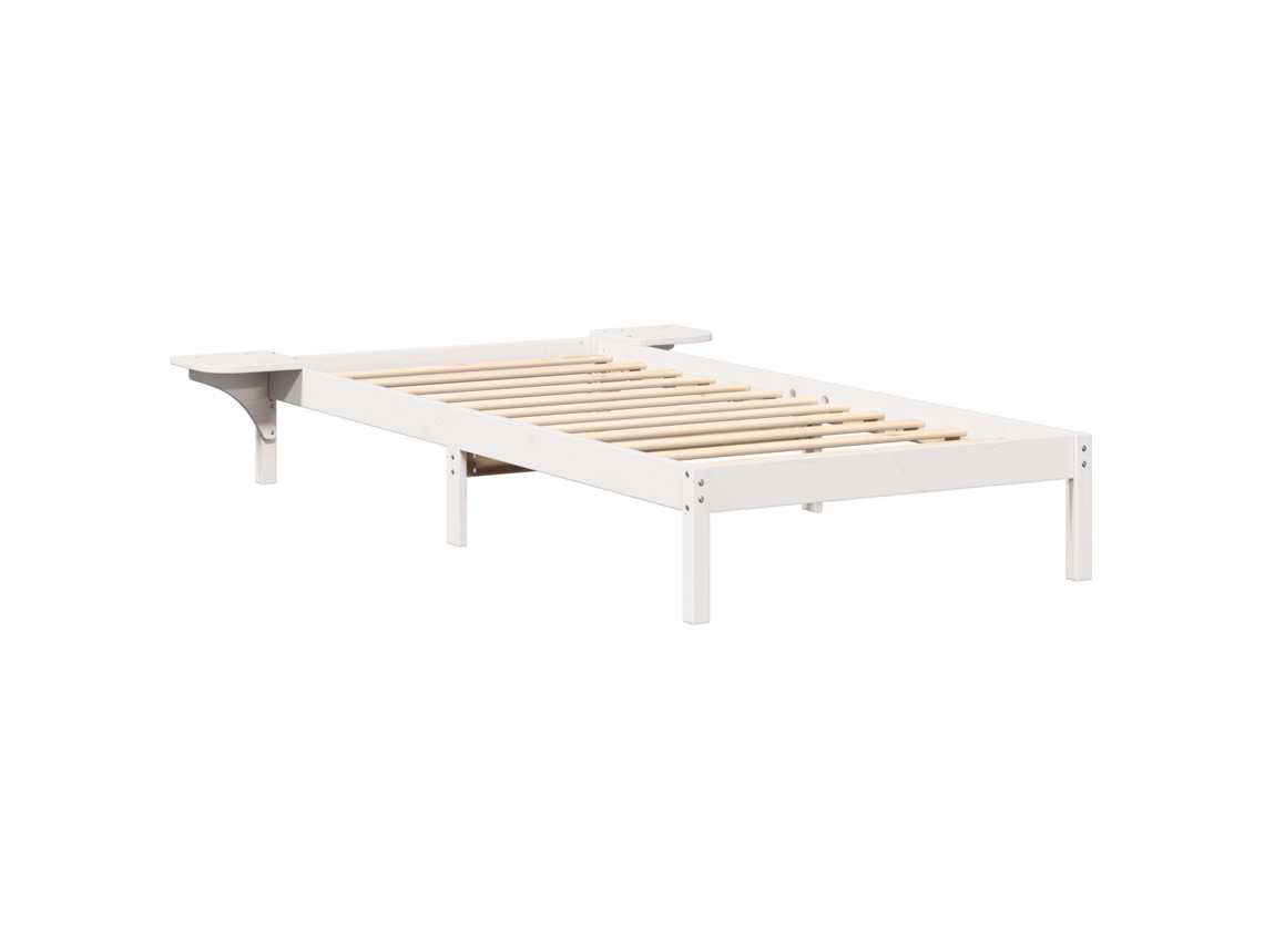 Conjunto 1 Cama Vidaxl Branco Madeira De Pinho Maciça (75 X 190 Cm)