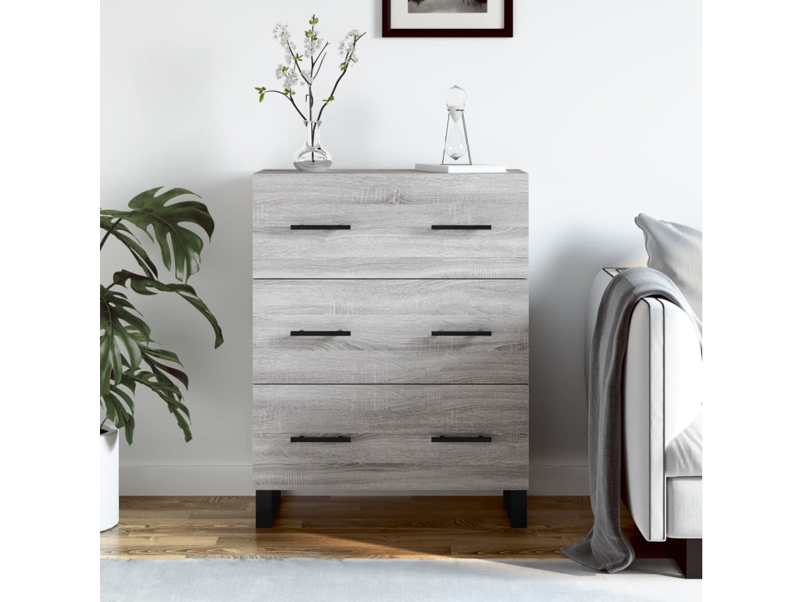 Vidaxl Aparador 69,5x34x90 Cm Derivados De Madeira Cinzento Sonoma