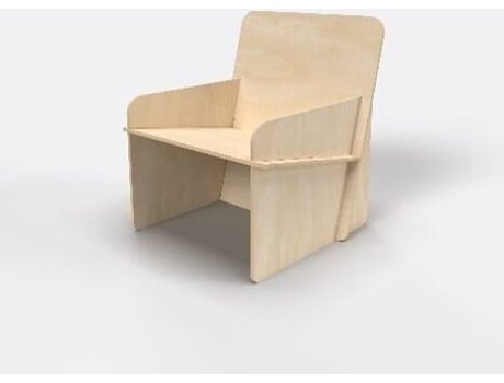 Cadeirão  COMPACT MOB Madeira natural (75 x 65 x 65 cm)