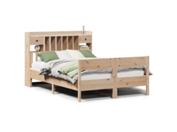 Cama com Estante Sem Colchão 135x190 Cm Pinho Maciço MAISON EXCLUSIVE