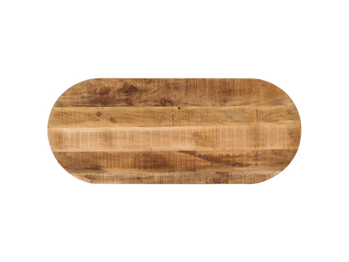 Vidaxl Tampo De Mesa Oval 120x50x3,8cm Madeira Mangueira Áspera Maciça