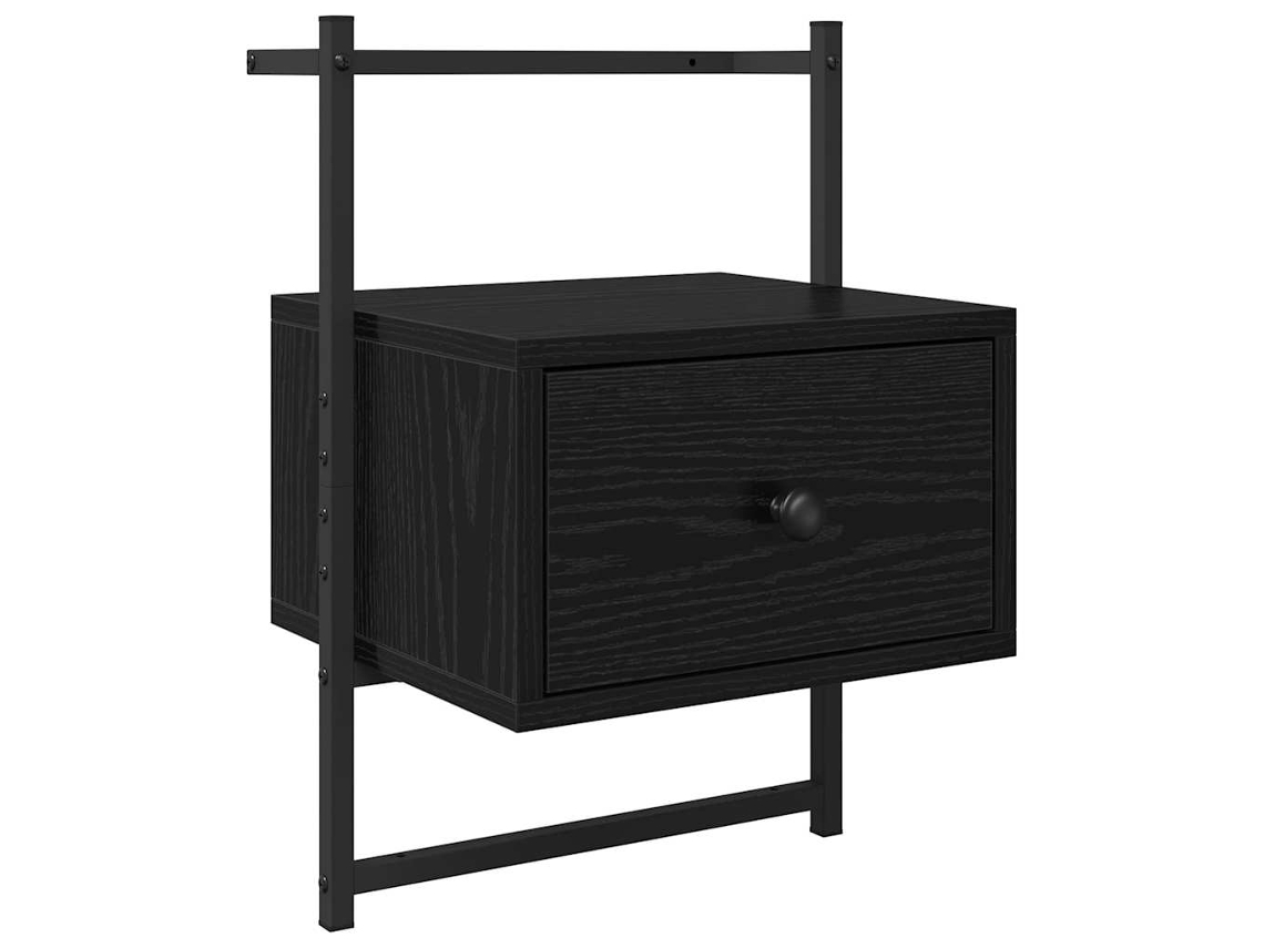 Armário de Cabeceira Carvalho Preto com Gaveta 35x30x51 cm MAISON EXCLUSIVE