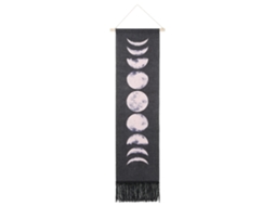 Pendente Lua com Estampa de na Parede, Decoração para Dormitório e Casa, Preto BRILVIBERA