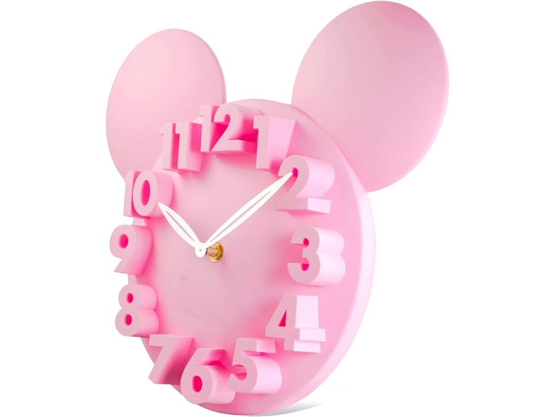Relógio De Parede Mickey Mouse 3d Moderno Preto Super Fãs Disney Crianças Berçário Estudantes 12 Polegadas
