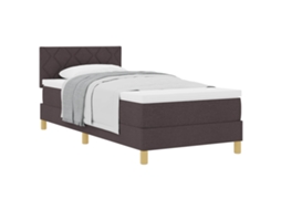 Cama Box com Colchão Marrom Escuro Tecido MAISON EXCLUSIVE (100x200 cm)