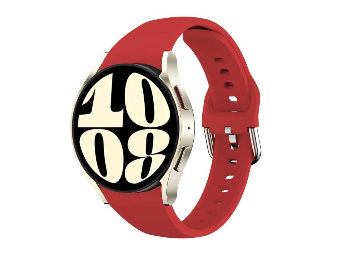 Bracelete Para Samsung Galaxy Watch Fe / 7 / 6 / 5 / 4 - Silicone Fino - Vermelha