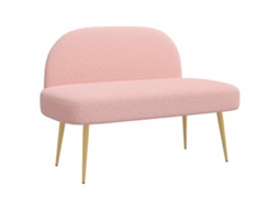 Conjunto 1 Banco Estofado Vidaxl Rosa Contraplacado (110 X 60 X 76 Cm)