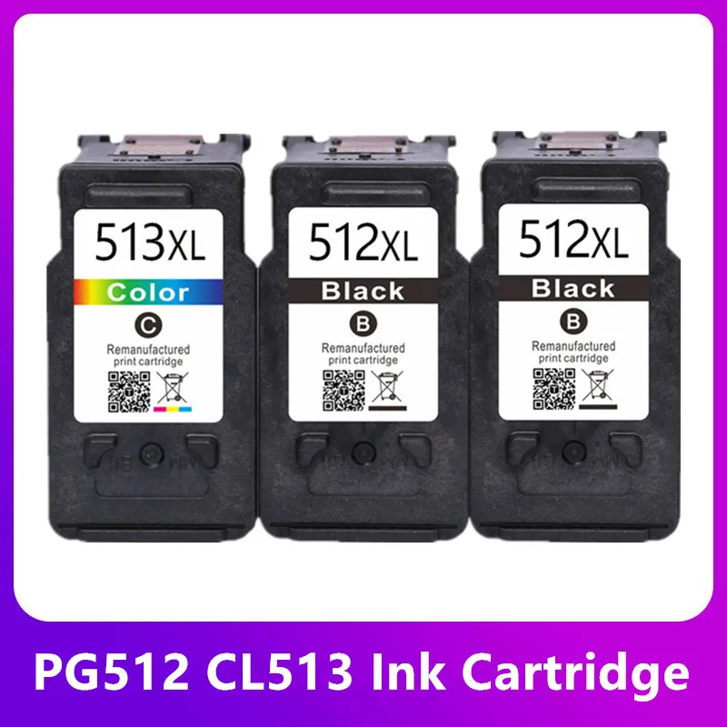 2 Tinteiros Pretos E 1 A Cores Nº Pg512 Cl513 Para Impressoras Pixma Mp230, Mp250, Mp240, Mp270, Mp480, Mx350 E Ip2700 (pg-512).