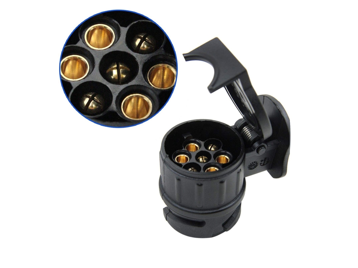 Adaptador De Reboque De 12 V 13 Para 7 Pinosplugue À Prova Dágua Tipo N Para Caminhões/rvs, Preto Zeuxo