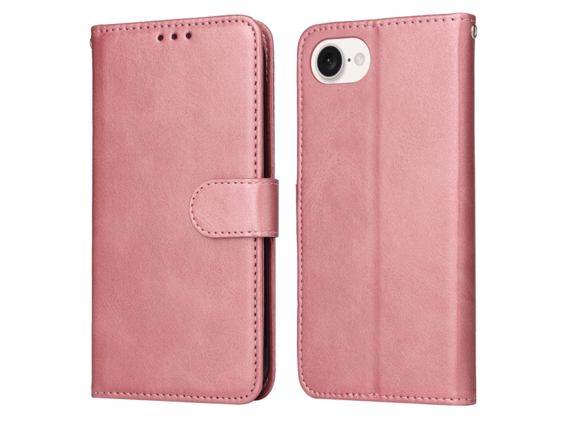 Capa Flip De Couro Para Iphone 17e - Textura De Bezerro Clássica