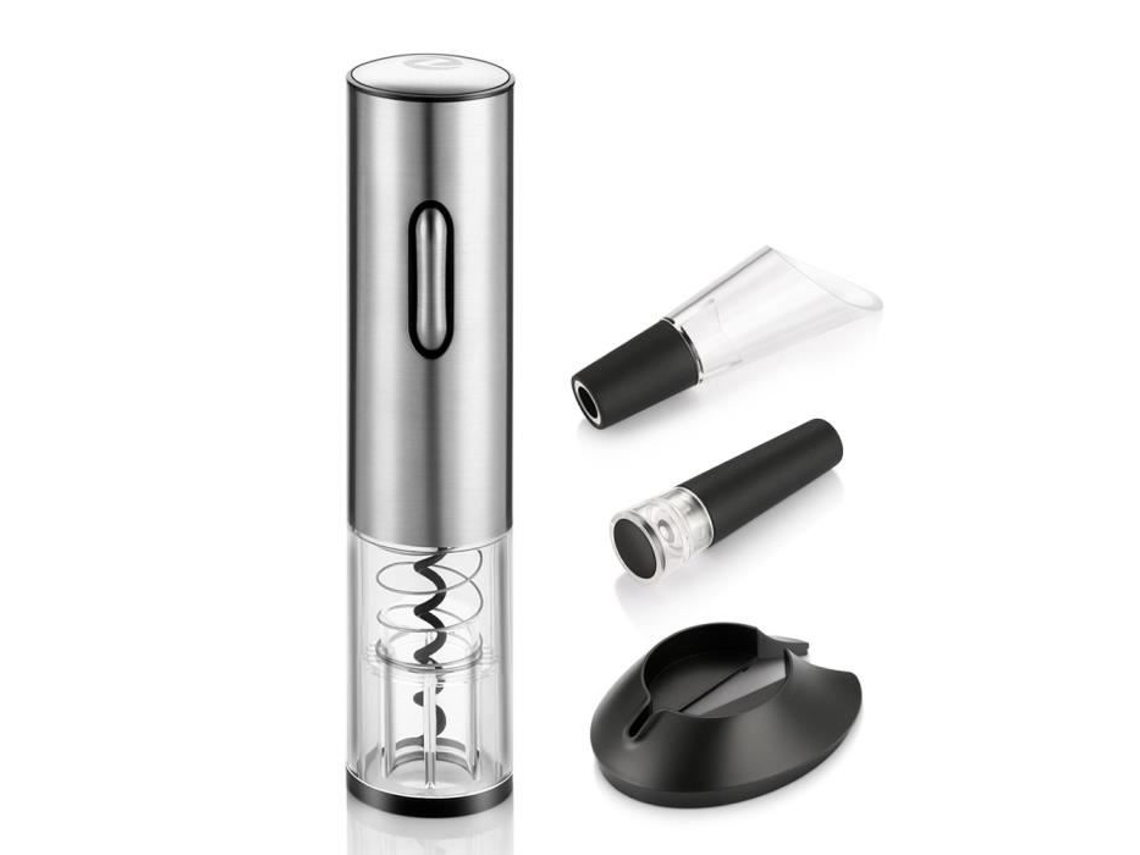 Saca-rolhas Elétrico Automático, Em Aço Inoxidável, Prateado
