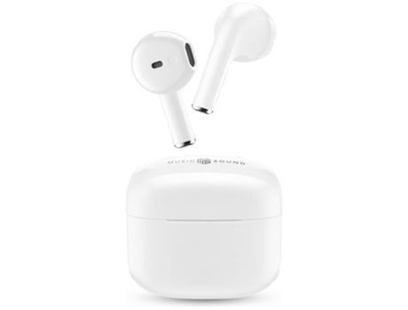 Auriculares Bluetooth True Wireless MUSIC SOUND BTMSTWSS (Outlet Caixa Aberta - In Ear - Microfone - Branco)