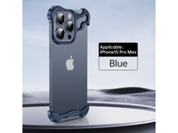 Capa Ultrafina Sem Bordas Com Cantos De Metal E Protetor De Lente Para Iphone 15 Pro Max - Roxa
