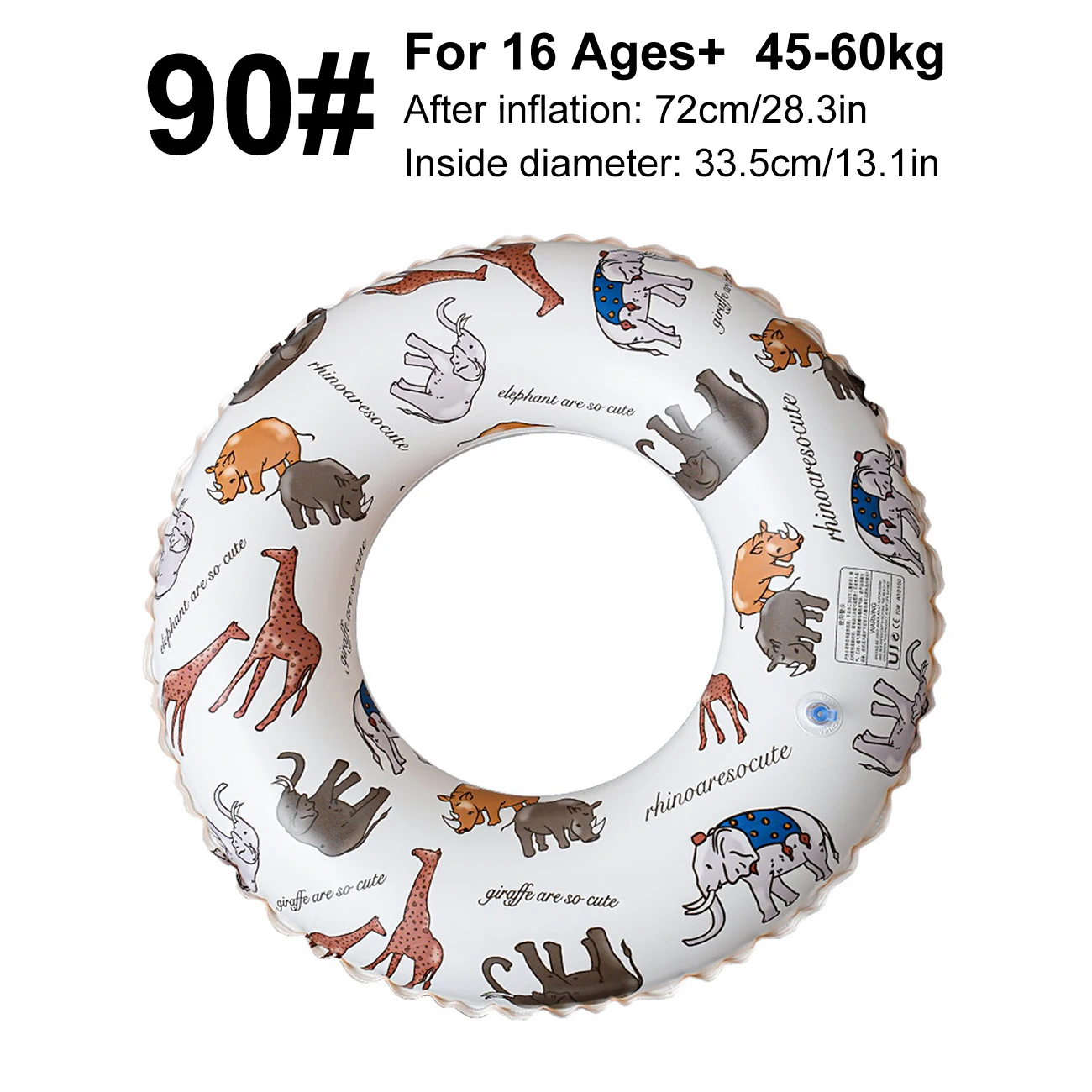 (mundo Animal 90) Boia Inflável Para Adultos, Piscina De Braço, Colete Salva-vidas