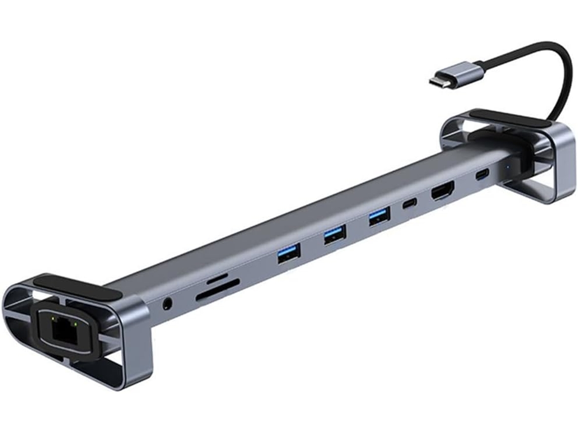 1 Hub Usb-c Tipo C Para Adaptador Usb 3.0 Com Conector De Áudio 3,5