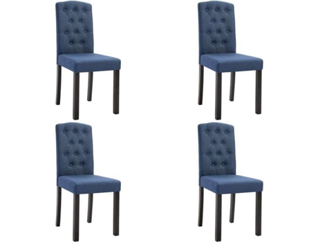 Conjunto 4 Cadeiras de Jantar  (Azul - Tecido - 42 x 51.5 x 95 cm)