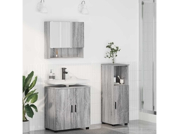 Vidaxl Conjunto De Móveis Para Banheiro 3 Unid. Cinza Sonoma