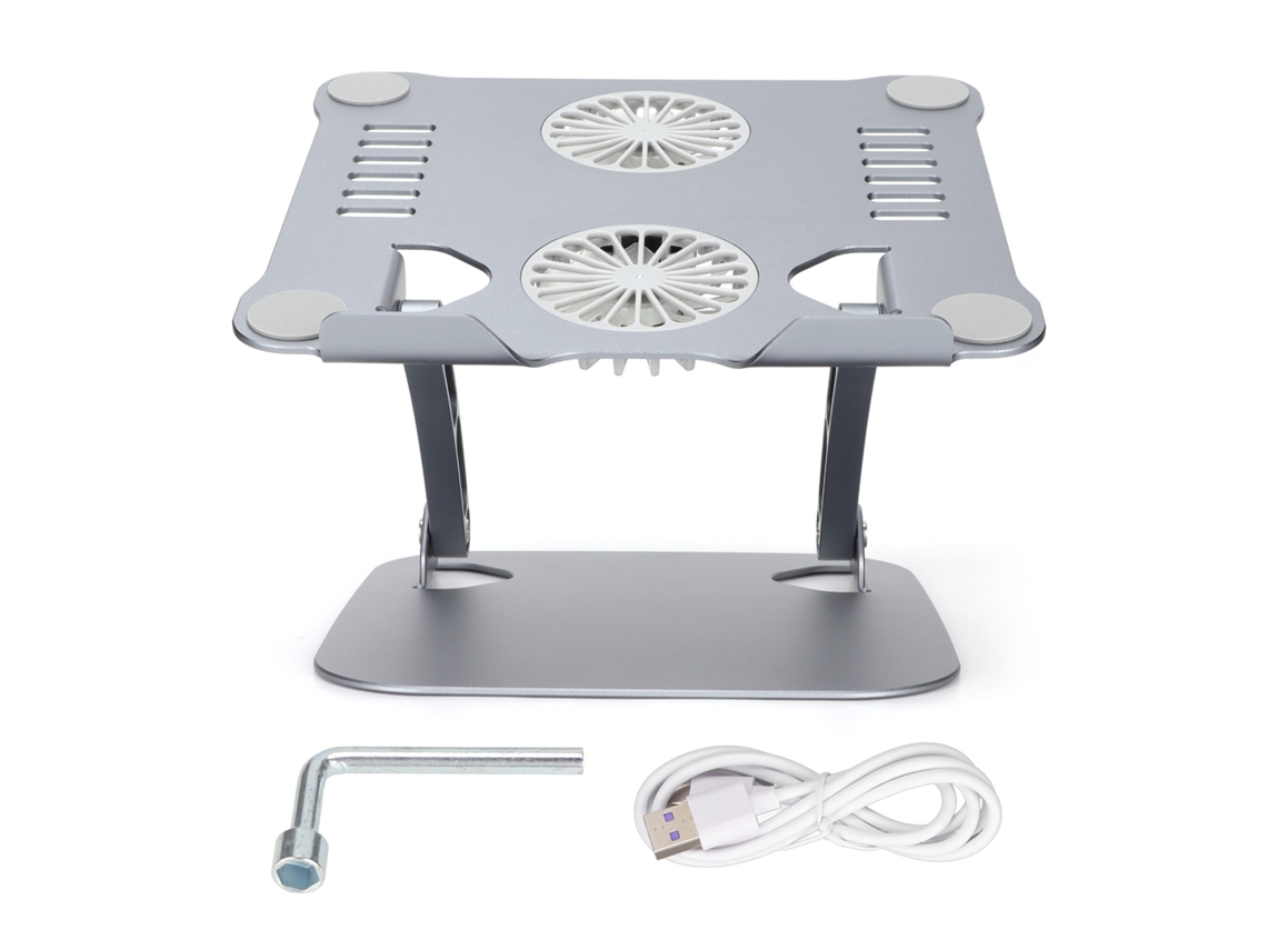 Suporte Para Laptop (com Dois Ventiladores De Resfriamento, Portátil E Plegável)