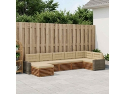 Vidaxl Conjunto De Sofás Para Exterior 7 Pcs Natural E Bege