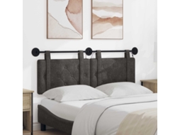 Vidaxl Cabeceira Suspensa Com Luz Led Preto Pu Antigo