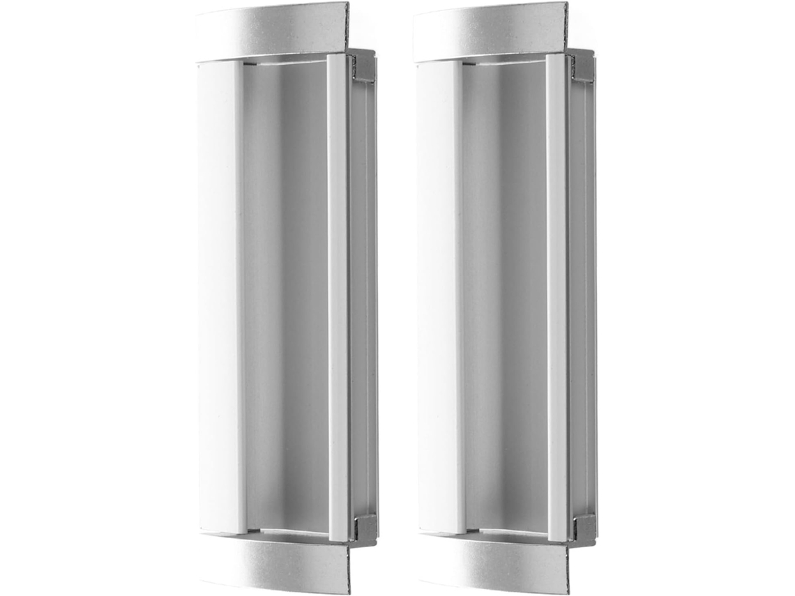 Jojofuny 2 Peças Puxador De Porta Embutido, Liga De Alumínio, Retangular, Espaçamento Entre Furos De 96mm, Prata Para