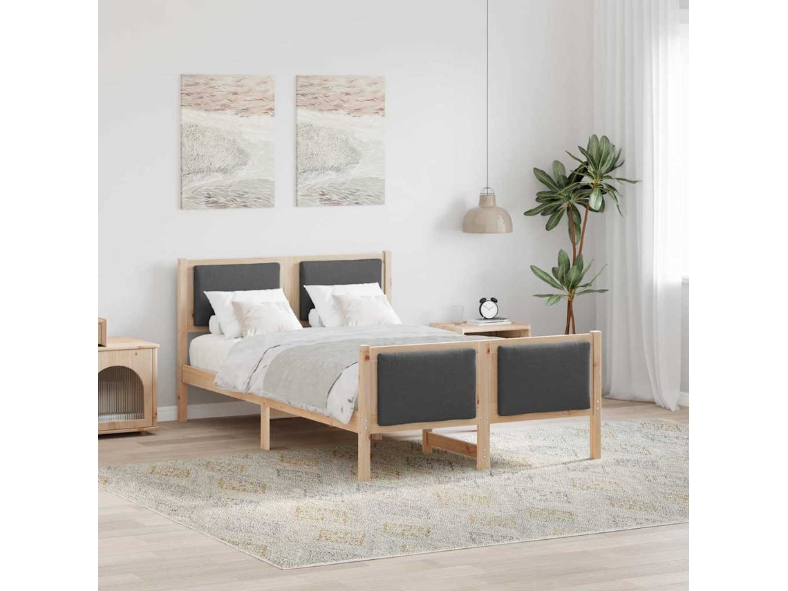 Vidaxl Estrutura Da Cama Cinza Escuro 120 X 200 Cm Tecido