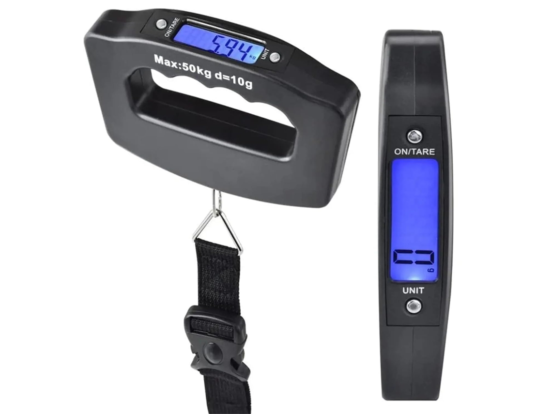 Balança Digital Bagagem De 50kg 110lb, Portátil, Com Luz De Fundo, Função Tara, 4 Unidades G Kg Oz Lb