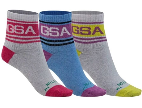 Pack 3 Pares Meias para Homem GSA Supercotton Semi Almofadadas Quarto 3 Pares Multicor para Fitness (EU 31-35)