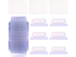 Etiquetas para pastas de arquivo, 50 pastas de arquivo de plástico com abas, inserções reutilizáveis para guarda-roupas, abas
