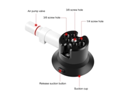 Puluz Pu844b 3 Inch Suction Cup Mount Quick Release Aluminum Alloy 30kg Horizontal Suction Force With 1/4 Inch 3/8 Inch Screw Holes LAXISCREED