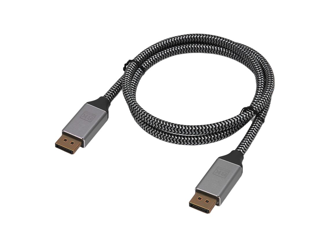 Cabo Mali DisplayPort dourado macho para macho, 1.4, com suporte 4K, 144Hz, 1m