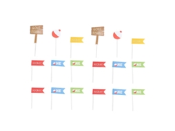 30 Unidades De Topo De Bolo Com Tema Go Fishing