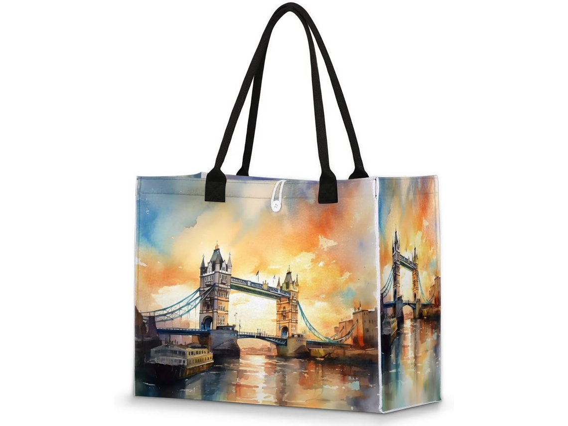 Bolsa TROPICALLIFE Grande em Aquarela com Paisagem Londrina (42x17x33cm)