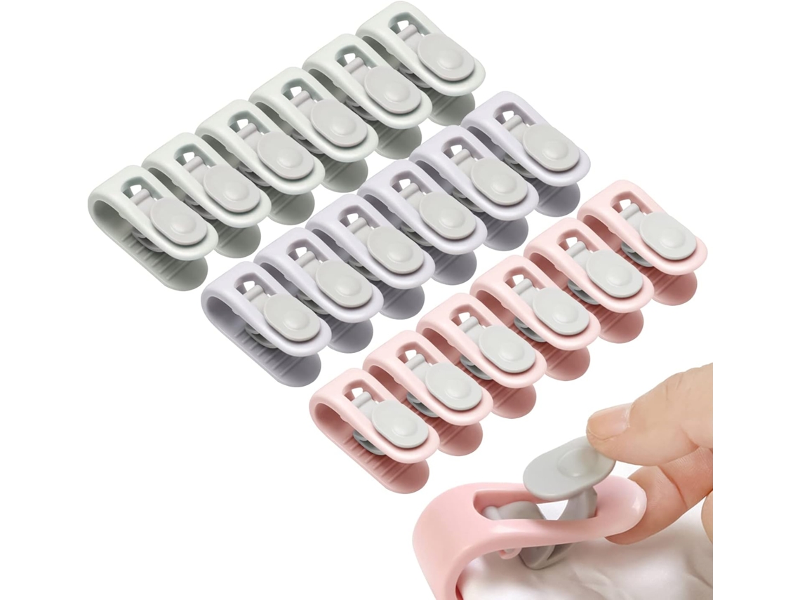 Prendedores De Edredom, 18 Peças Prendedores De Lençol Para Edredom Aquaforge (rosa, Verde, Roxo)