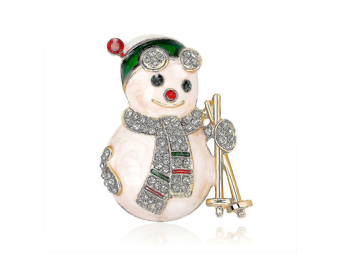 Broche De Natal Boneco De Neve Com Strass