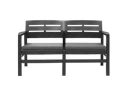 Maison Exclusive - Banco Jardim 2 Lugares C/ Almofadões 133 Cm Plástico Antracite