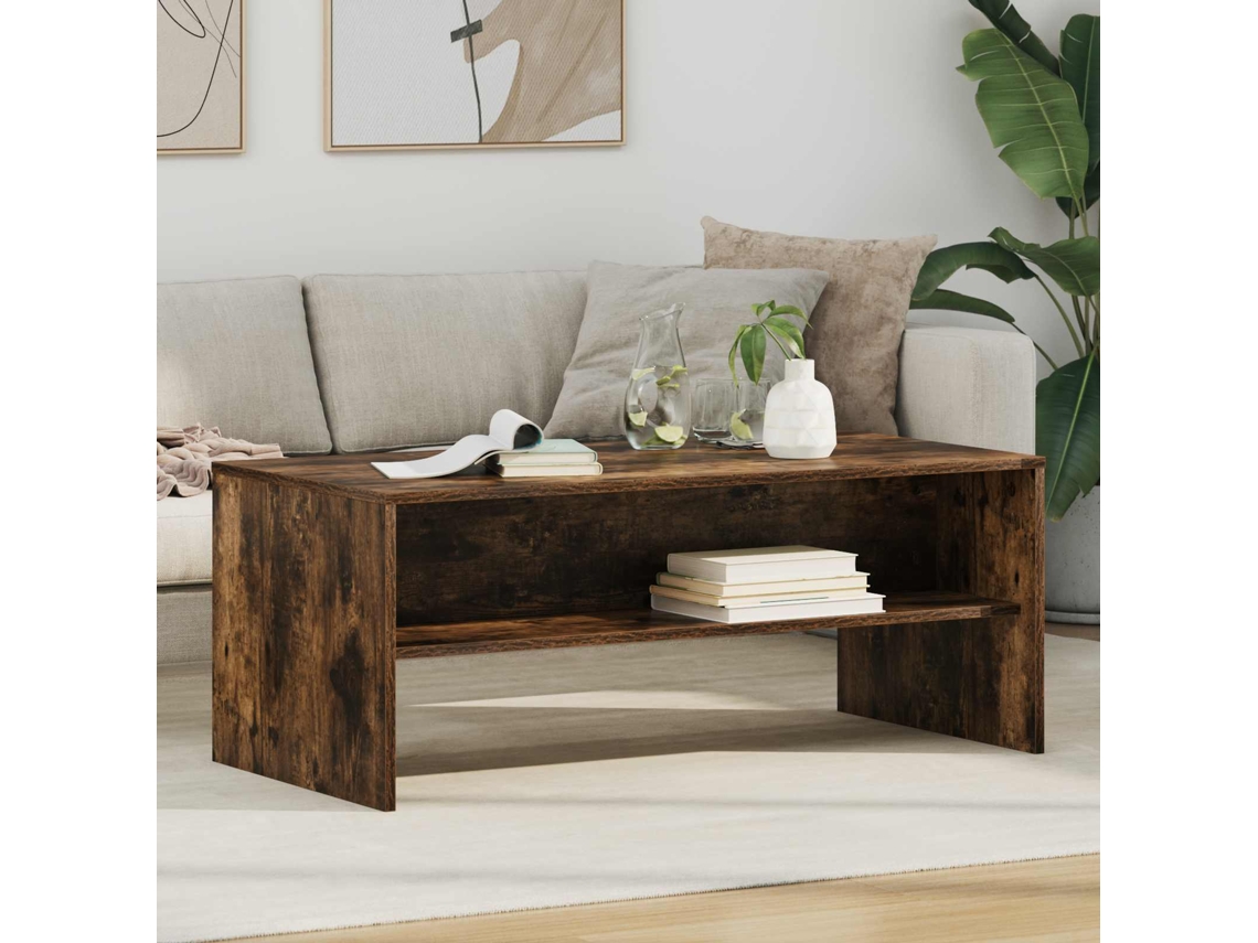 Vidaxl Mesa De Centro Carvalho Defumado 100 X 50 X 40 Cm