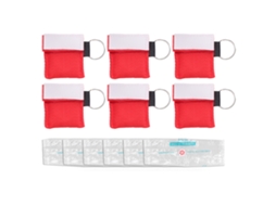 Mali 6pcs Llavero Reanimador Rcp com Protetor Facial Válvula Unidirecional Emergência Vermelho
