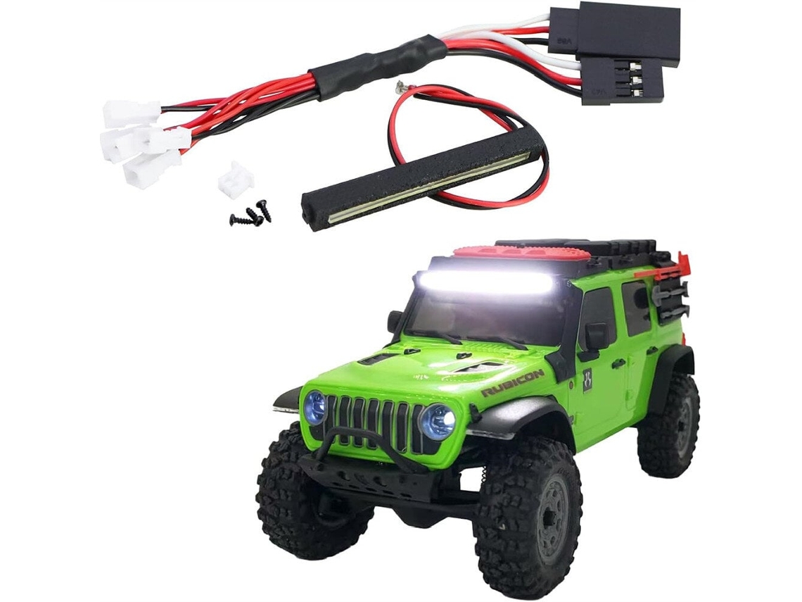 Luzes Para choque Brancas Jeep Faróis Teto Para choque Angel Eye Suporte Pneu Reserva Led para Jeep Ford Bronco Axial Scx30 1/30 MDUG