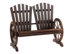 Banco de Jardim de Madeira Campo com Apoios de Braço para Rodas 108x66x95cm S/MARCA