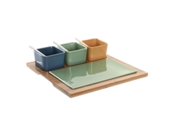 Tábua Para Aperitivos DKD HOME DECOR (8 Peças - 30x30x6cm)