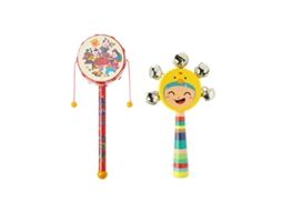 Conjunto de Chocalho de Madeira para Bebê2 Peças 6 12 Meses, Desenvolve a Pegada CZHHMART