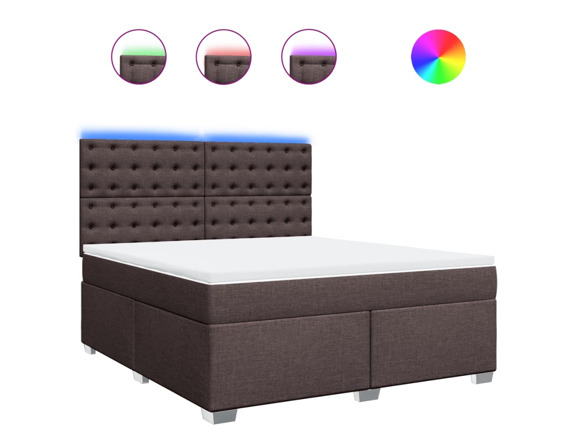 Box Spring Bed, Box Spring Beds Vidaxl Marrom Tecido (180 X 200 Cm)